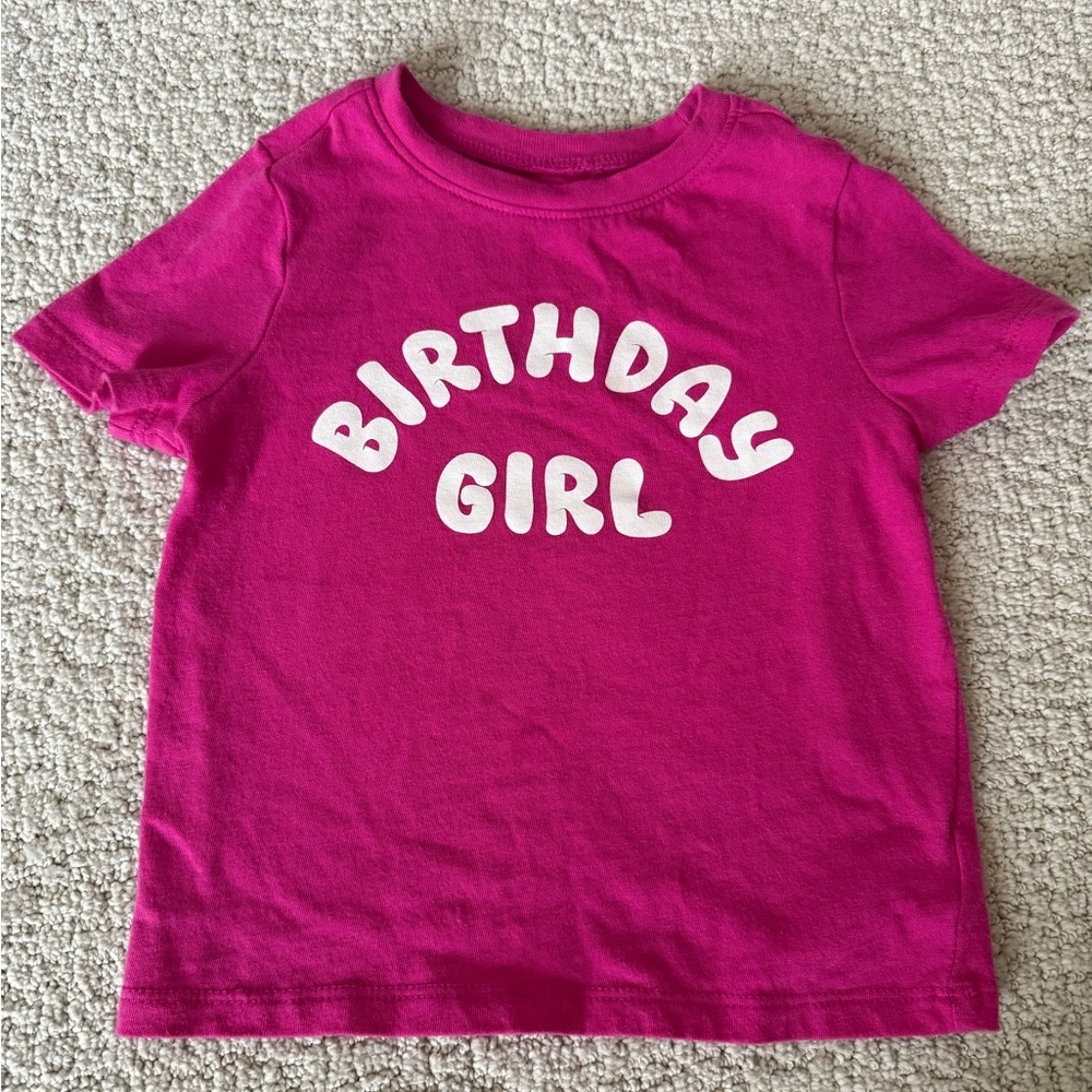 Old Navy Tshirt Birthday Girl Size 2T Toddler Pink